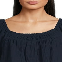 ВРЕМЕ И ТРУ женски квадратен врат на вратот, големини xs-xxxl