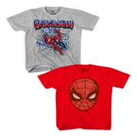 Spiderman Airbrush Head Combo Boys Boys Boys Graphic T-Shirt, 2-пакет, големини 4-18