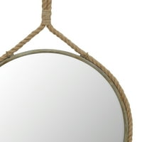 Колекцијата Стоунбриар суспендирано тркалезно огледало со рачка со јаже 40 x25