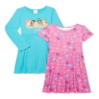 Фустани за играње девојки на Дизни принцеза, 2-пакувања, големини со 4-16