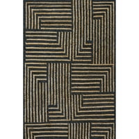 Лорен Лиес Грасовски рачен јута област килим, 5 '8', црно