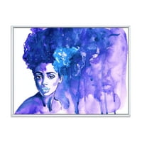 Дизајн на „Славен сино портрет на афро -американска жена“ модерна врамена платна wallидна уметност печатење