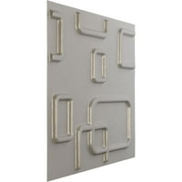 Ekena Millwork 7 8 W 7 8 H OSLO Endurawall Декоративен 3Д wallиден панел, текстурирано метално сребро