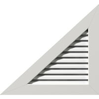 Ekena Millwork 32 W 5 8 H десен триаголник Gable Vent - Функционален левиот страничен терен, PVC Gable Vent со 1 4 рамка за рамна трим