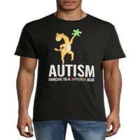 Свесност за аутизам Машки кратки ракави танцуваат на друга маица со ритам