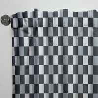 DesignArt 'Геометриска црно-бела шема I' модерен панел за завеси во средниот век