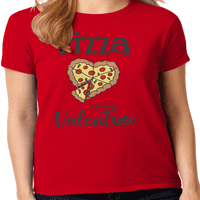 Графичка Америка пица Денот на вineубените е мојата в Valentубена смешна женска графичка маица