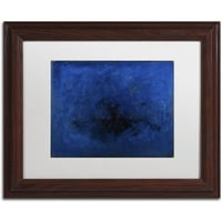 Трговска марка ликовна уметност Deep Blue Canvas Art од areорез, бел мат, рамка од дрво