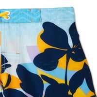 Брзи суви стебла за пливање на момчињата за чудо нација со страничен џеб, UPF 50+, големини 4- & хаски