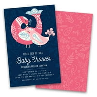 Персонализирани покани за бебиња за туширање за бебиња за мајки и деца