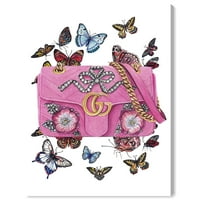 Пистата авенија мода и глам wallид уметност платно ги отпечати „Меморите на куклите“ - чанти од пеперутки