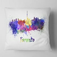 DesignArt Toronto Skyline - Перница за фрлање градски пејзаж - 16x16
