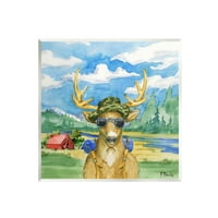 Студената индустрија Среќна камперска елен шума Крстоносната слика Необраната уметничка печатена wallидна уметност, Дизајн од Пол Брент