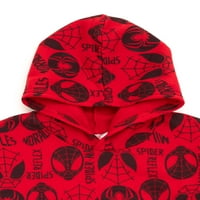 Момчиња Spider-Man Miles Miles Morales Fleece Graphic Hoodie Sweatshirt, големини 4-14