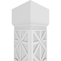 Ekena Millwork 12 W 8'H Craftsman Classic Square Non-Tapered Imperial Fretwork Column W Mission Capital &