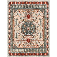 Тевазу црвен 8 '10' Традиционален килим за област на правоаголник