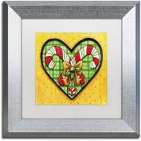 Трговска марка ликовна уметност бонбони трска срце платно уметност од ennенифер Нилсон, бел мат, сребрена
