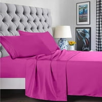 Бесплатен кревет за брчки постави микрофибер длабок џеб до, крал, топла розова