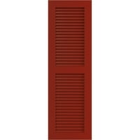 Ekena Millwork 15 W 35 H TRUE FIT PVC Два еднакви ролетни ролетни, пожарна црвена боја