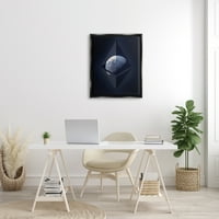 Stuple Industries Ethereum на Moon Jet Black Rramed Floating Canvas Wall Art, 24x30