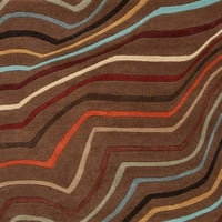 Уметнички ткајачи Океро темно кафеава модерна 6 'тркалезна област килим