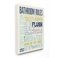Правила за бања за бања за куќички за куќи Аква сина зелена и виолетова разнобојна типографија платно wallидна