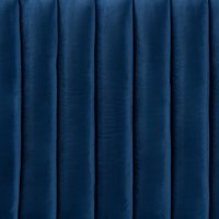 Бактон студио Емил модерна и современа морнарица сина кадифена ткаенина тапациран и темно кафеава завршена
