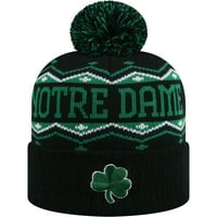 Нотр Дам се бори против ирскиот Расел Атлетски зашиена плетена капа со пом - црна зелена - ОСФА