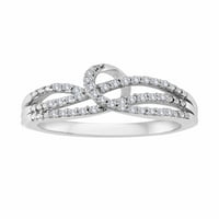 Brilliance Fine Jewelry Carat T.W. Оригинален дијамант Стерлинг сребрен моден прстен